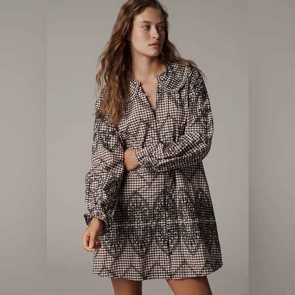 Anthropologie Dresses & Skirts - Pilcro Brown and White Checkered